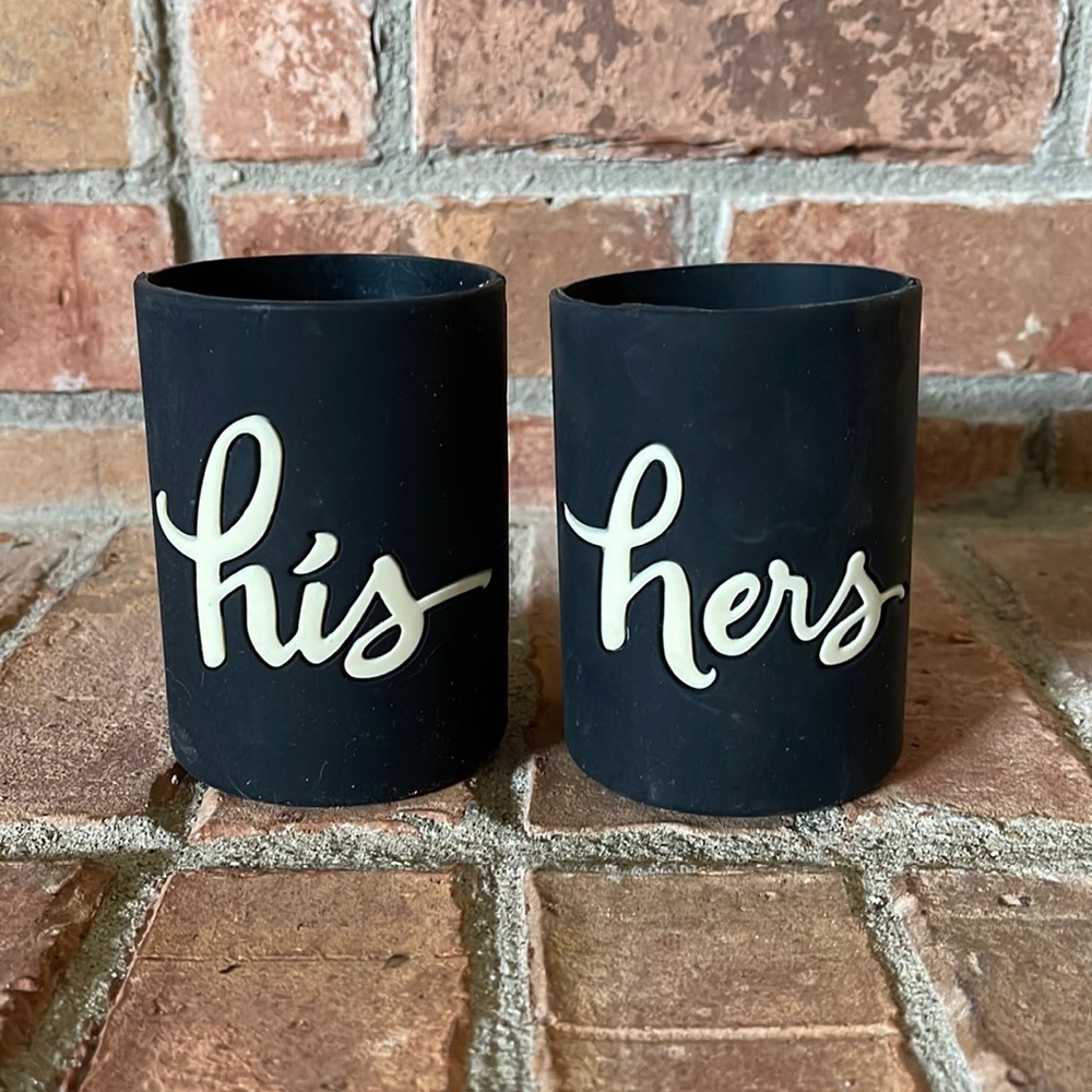 Kate Spade Black His & Hers Rubber Koozies